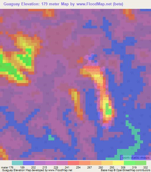 Guaguay,Colombia Elevation Map