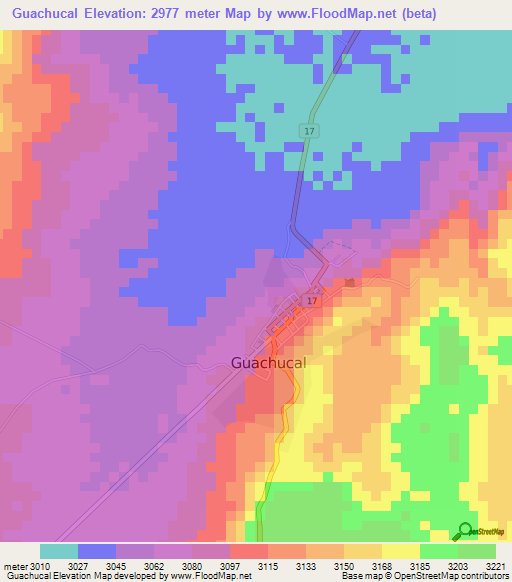 Guachucal,Colombia Elevation Map