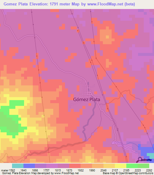 Gomez Plata,Colombia Elevation Map