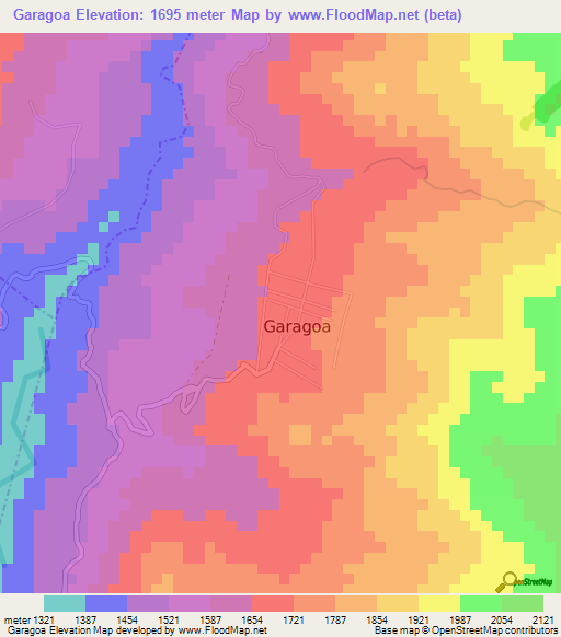 Garagoa,Colombia Elevation Map