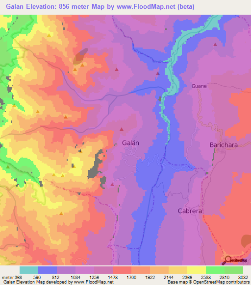 Galan,Colombia Elevation Map