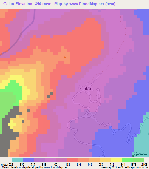 Galan,Colombia Elevation Map