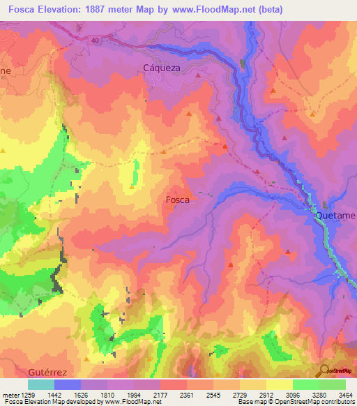 Fosca,Colombia Elevation Map