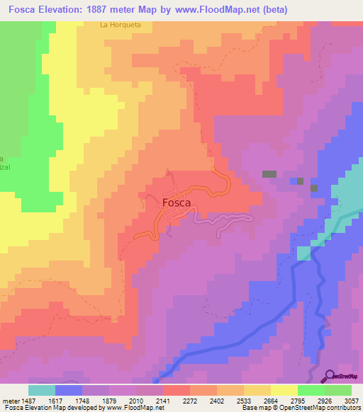 Fosca,Colombia Elevation Map