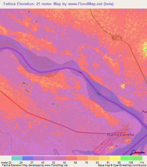 Fatima,Colombia Elevation Map