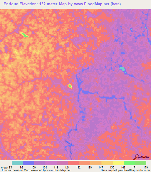 Enrique,Colombia Elevation Map