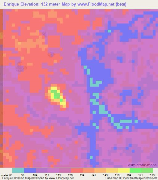 Enrique,Colombia Elevation Map