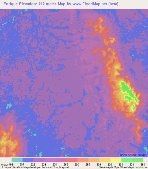 Enrique,Colombia Elevation Map