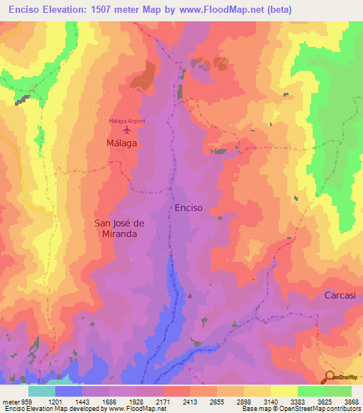 Enciso,Colombia Elevation Map