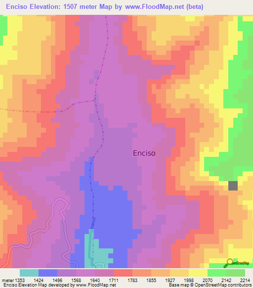 Enciso,Colombia Elevation Map