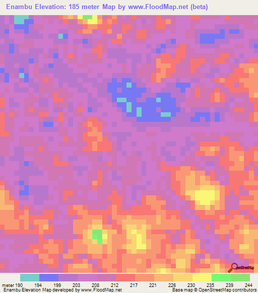 Enambu,Colombia Elevation Map