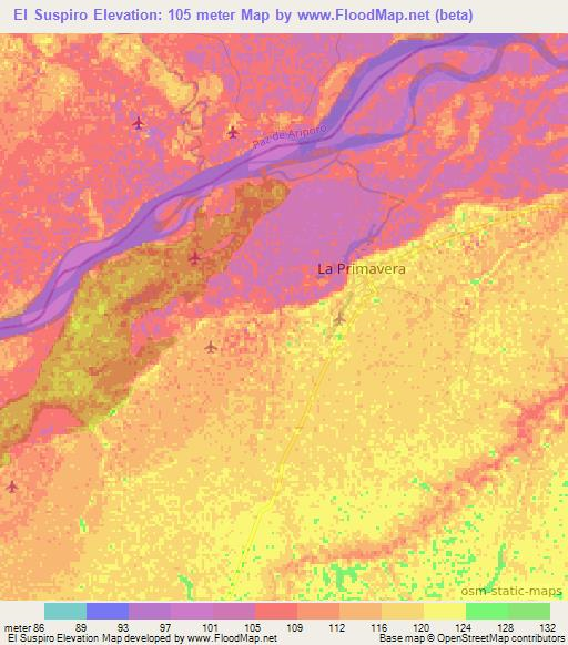 El Suspiro,Colombia Elevation Map