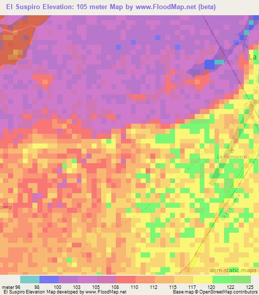 El Suspiro,Colombia Elevation Map