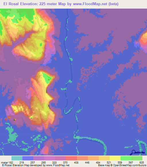 El Rosal,Colombia Elevation Map