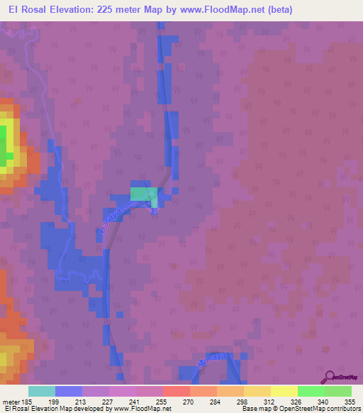 El Rosal,Colombia Elevation Map