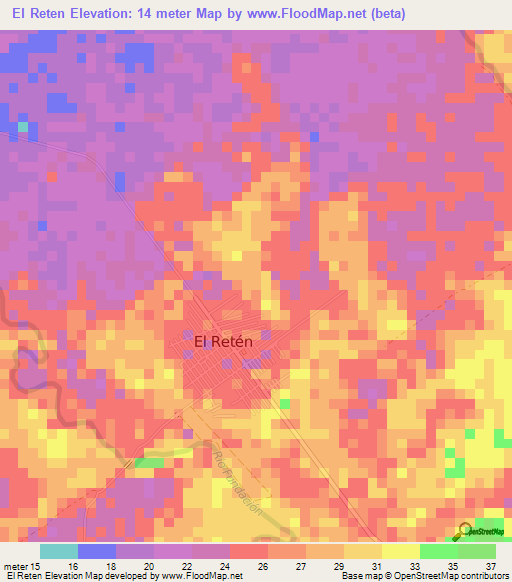 El Reten,Colombia Elevation Map