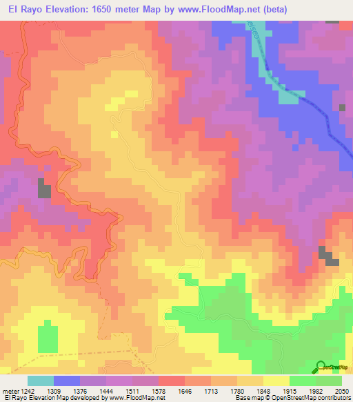 El Rayo,Colombia Elevation Map