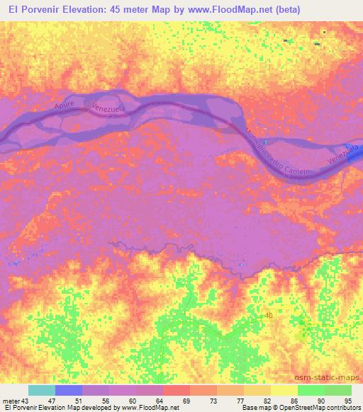 El Porvenir,Colombia Elevation Map