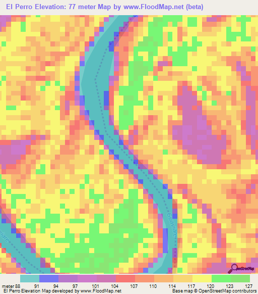 El Perro,Colombia Elevation Map