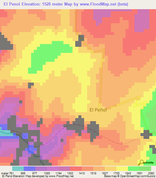 El Penol,Colombia Elevation Map