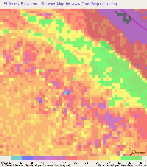 El Merey,Colombia Elevation Map