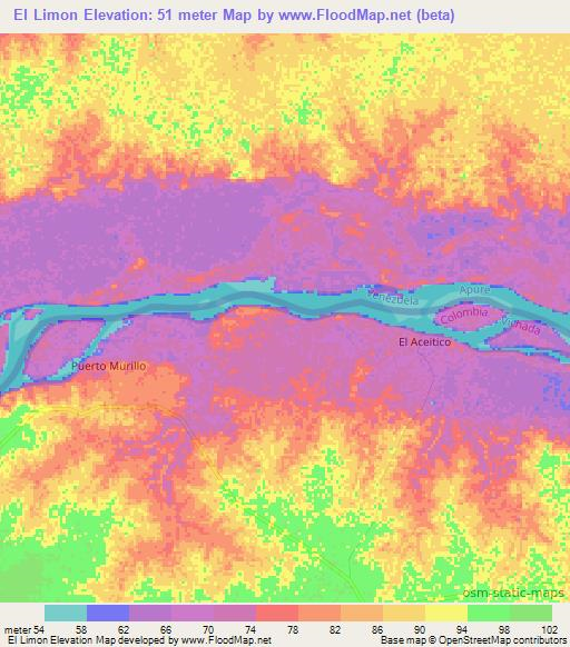 El Limon,Colombia Elevation Map