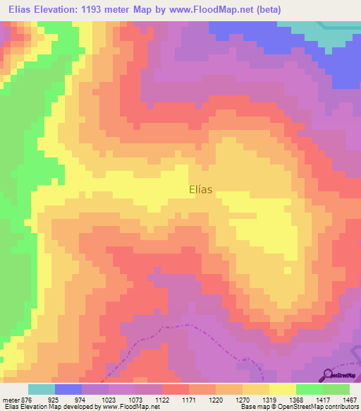 Elias,Colombia Elevation Map