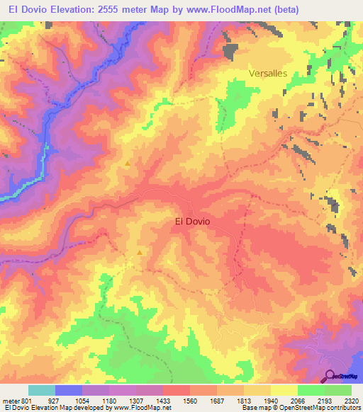 El Dovio,Colombia Elevation Map