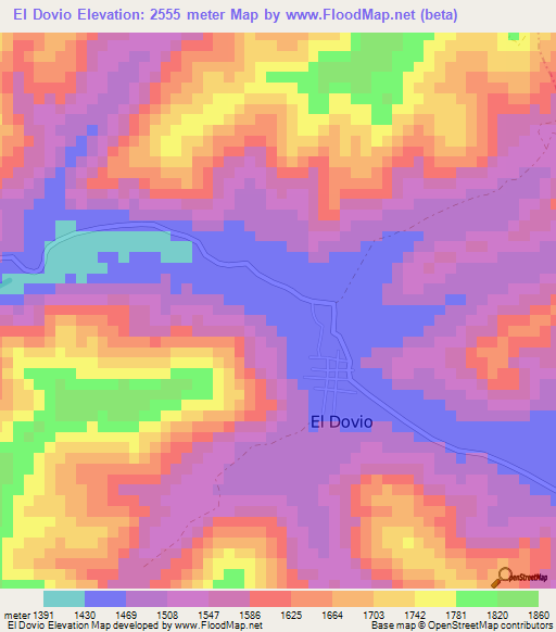 El Dovio,Colombia Elevation Map