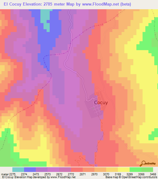 El Cocuy,Colombia Elevation Map