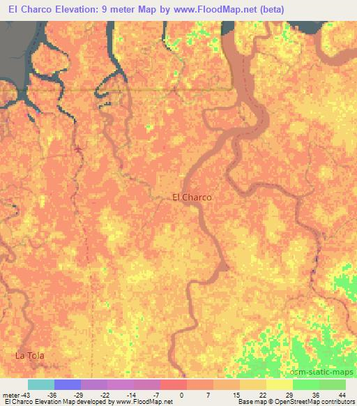 El Charco,Colombia Elevation Map