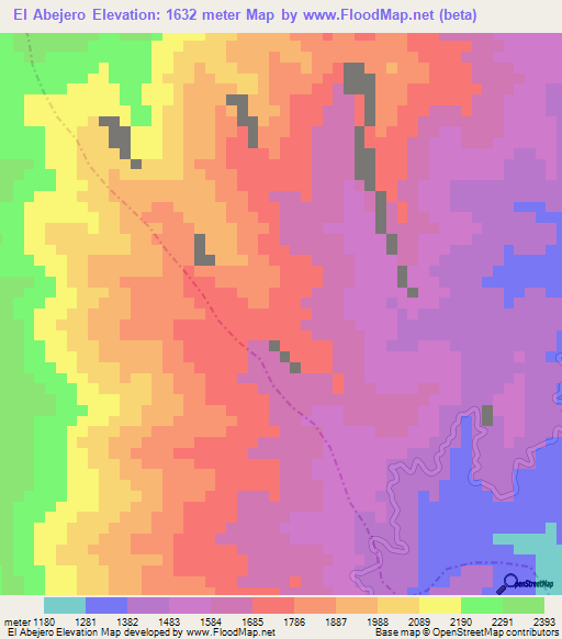 El Abejero,Colombia Elevation Map