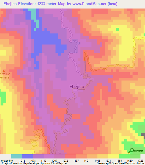 Ebejico,Colombia Elevation Map