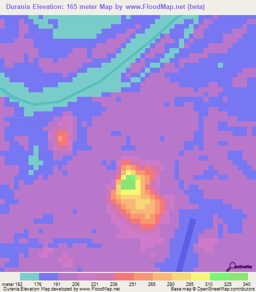 Durania,Colombia Elevation Map