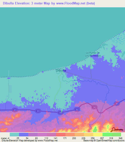 Dibulla,Colombia Elevation Map