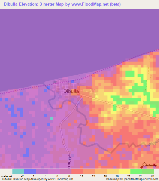 Dibulla,Colombia Elevation Map