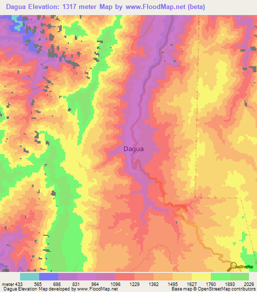 Dagua,Colombia Elevation Map