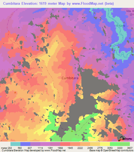 Cumbitara,Colombia Elevation Map