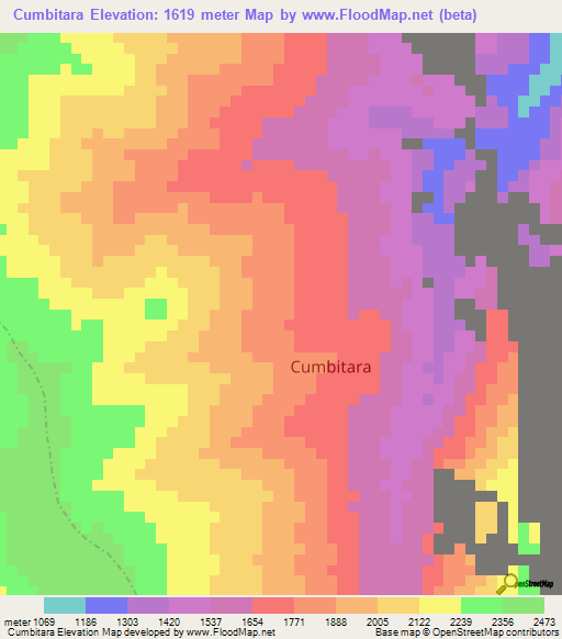 Cumbitara,Colombia Elevation Map