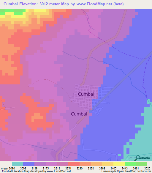 Cumbal,Colombia Elevation Map