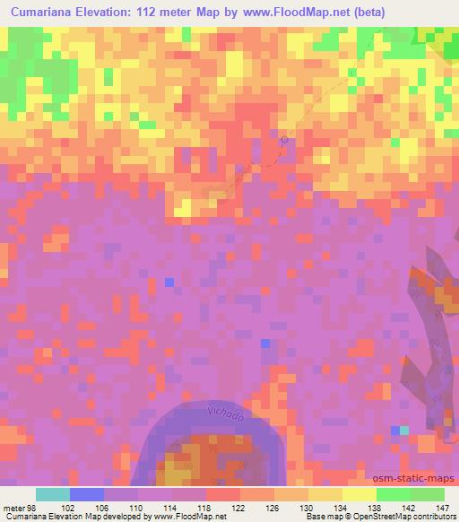 Cumariana,Colombia Elevation Map