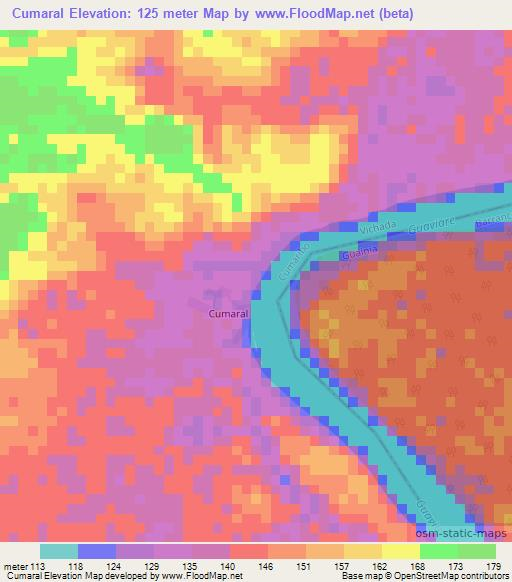 Cumaral,Colombia Elevation Map