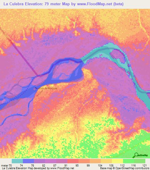 La Culebra,Colombia Elevation Map