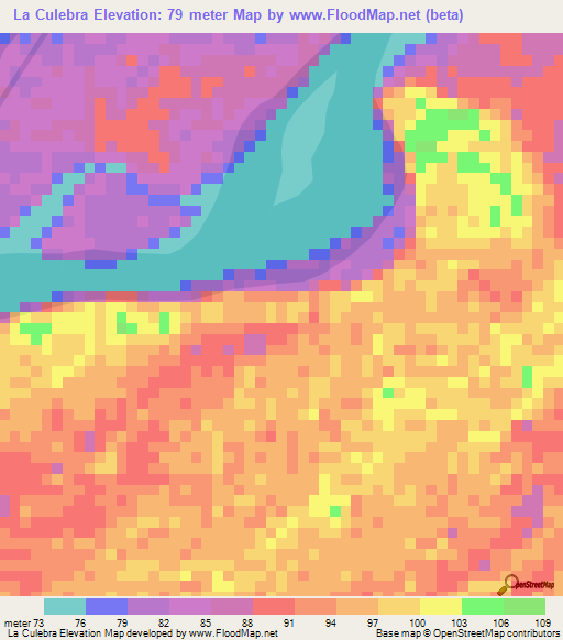 La Culebra,Colombia Elevation Map