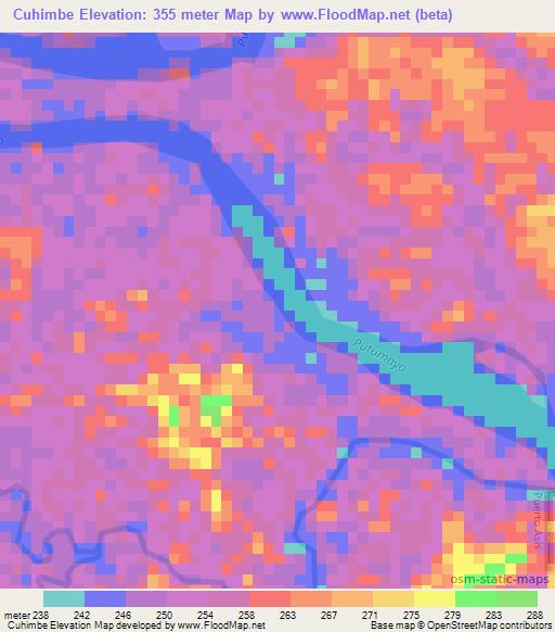 Cuhimbe,Colombia Elevation Map