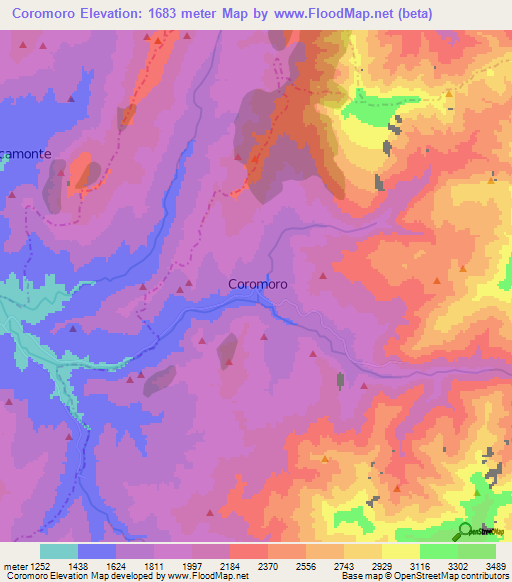 Coromoro,Colombia Elevation Map