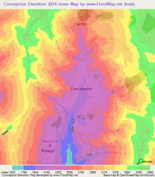 Concepcion,Colombia Elevation Map