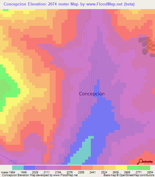 Concepcion,Colombia Elevation Map