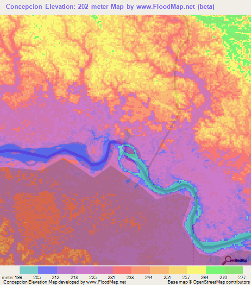 Concepcion,Colombia Elevation Map