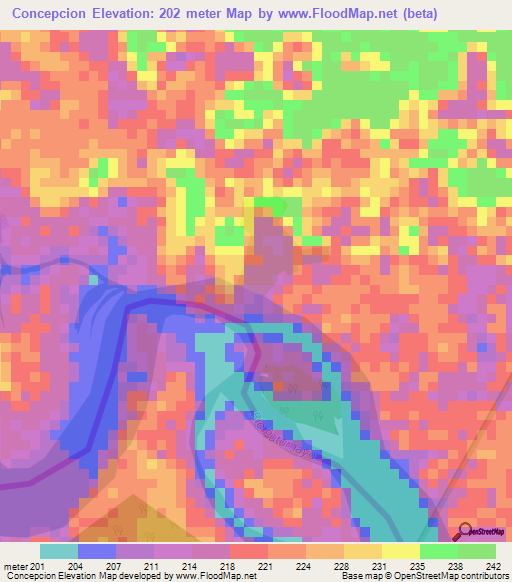 Concepcion,Colombia Elevation Map